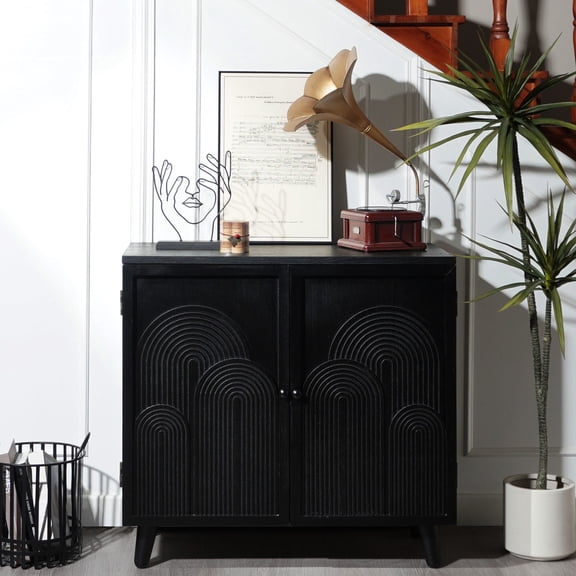 Compact Black Storage Unit / Fits Well in Small Spaces