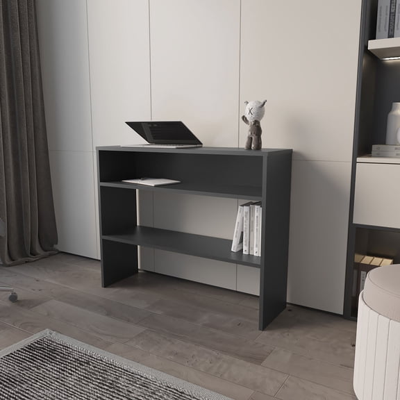 Compact Black Table - Space-Saving Solution - Hallway or Desk - Secure Item Holding