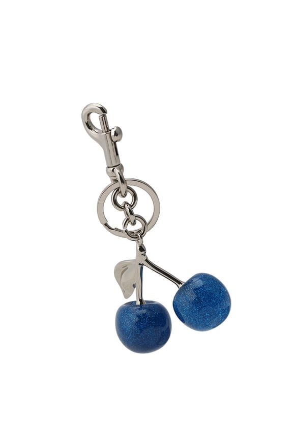 Sturdy Blue Cherries Shaped Keychain Portable Blue Cherries Keyring Pendant Elegant Keychain Charm for Bags Keys Purses
