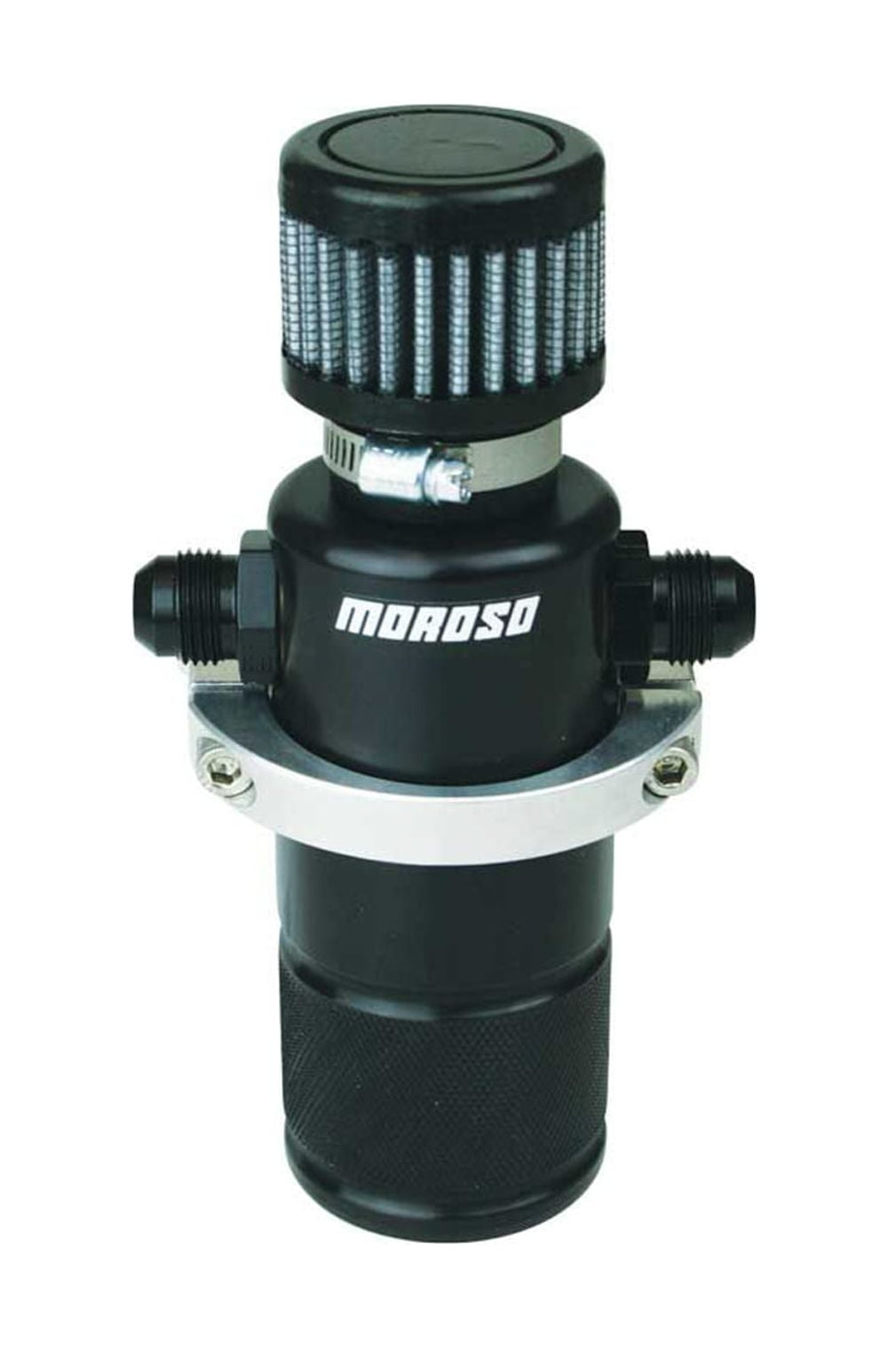 Moroso Compact Breather Tank Billet Alm. Black Moroso Compact Breather Tank Billet Alm. Black