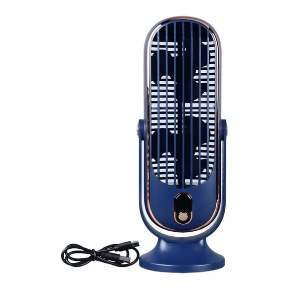 Compact Brushless Desk Fan, USB-Powered Tower Fan with LED Display for Quiet Home Use