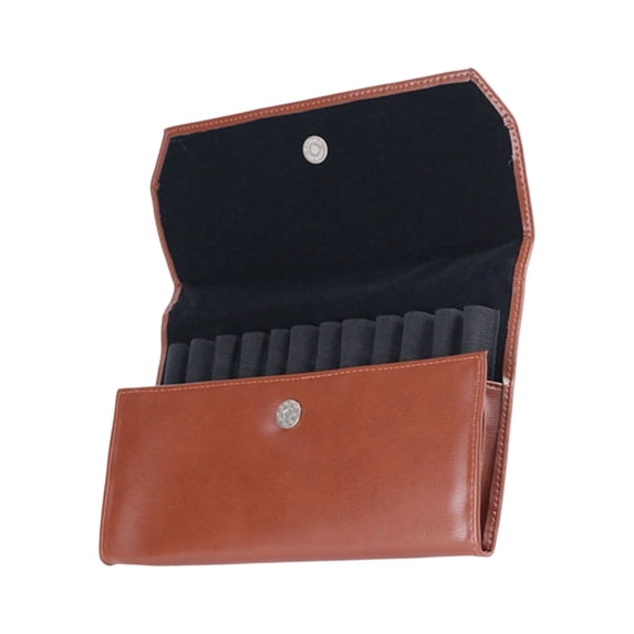 Compact Business Pen Holder Leather Bag 12 Slots Breathable Daily Use