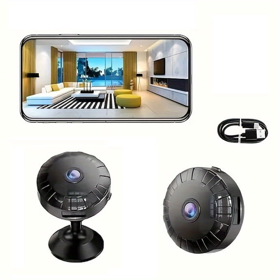 Compact Camera with High-Definition Infrared Night Vision, 1080P Resolution, Magnetic Attachment, Easy Setup, Intelligent Cloud Storage, And Motion Sensing Capabilities