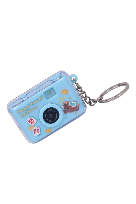 Compact Camera Keychain with Button-Triggered LED & Sound, Glowing Accessory for Keys & Parties