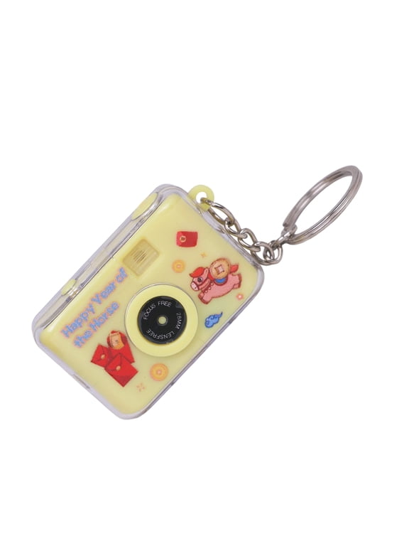 Compact Camera Keychain with Button-Triggered LED & Sound, Glowing Accessory for Keys & Parties