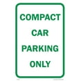 thumbnail image 1 of Compact Car Only Parking Sign, 12"w x 18"h, PVC Full Color, 1 of 1