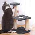thumbnail image 1 of Compact Cat Climbing Frame Wood Sisal Scratching Post Interactive Cat Toys for Indoor Cats Space Saving Modern Design Gray Apartment, 1 of 6