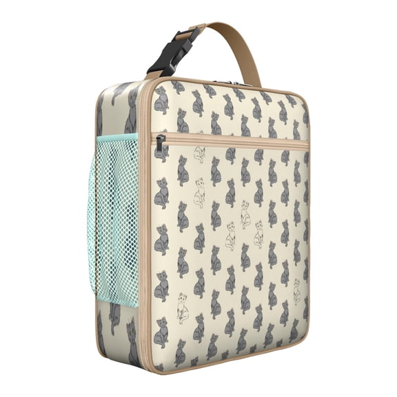 Compact Cat-Themed Soft Cooler – Leakproof Reusable Bento Box Bag for Hiking, Camping & Office