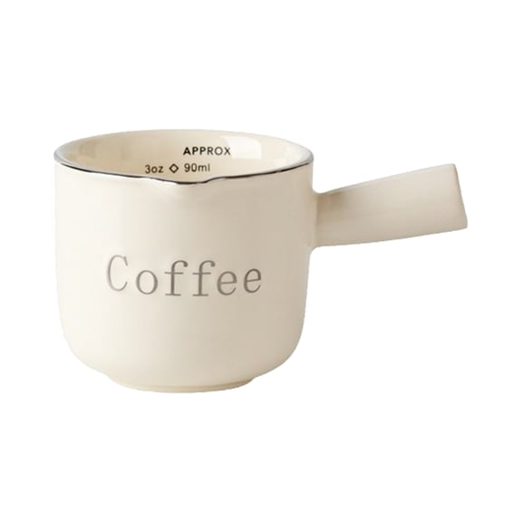 Compact Ceramic Creamer Silver Accent Border Accuracy Pouring Stream For Coffee Sauce Serving Cookware