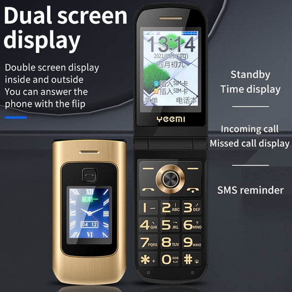 Compact Classic Flip Phone with Dual SIM Long Battery Life and Expandable Storage in Multiple Colors