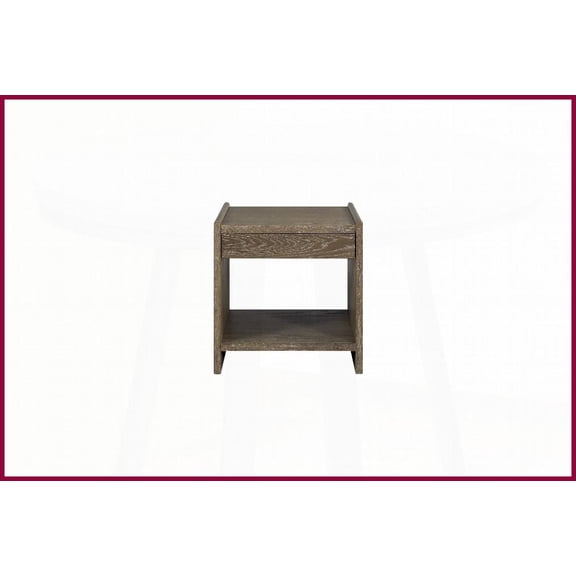 Compact Cocoa Finish Coffee Table with Soft Touch Self-Closing Drawer & Open Shelf, Space-Saving for Living Room