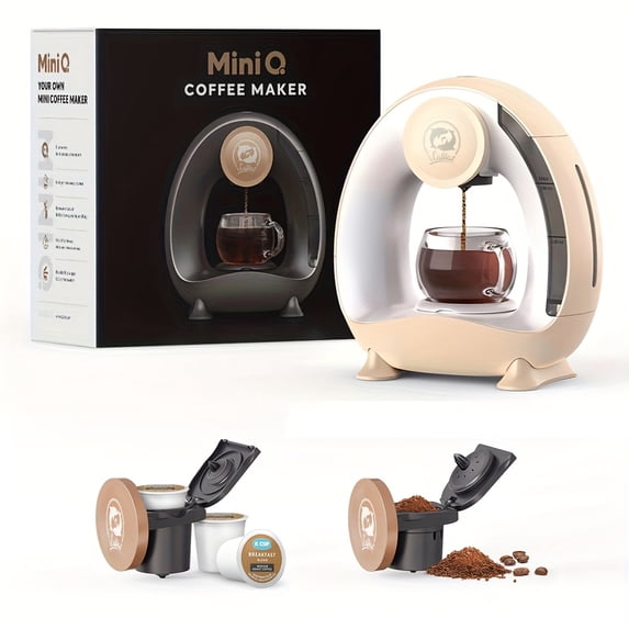 Compact Coffee Master: 4-8 Oz Single Serve Coffee Maker, 2-in-1 Americano, Works with Grounds & K-Cups, Fast & Quiet, Space-Saving for Home & Travel