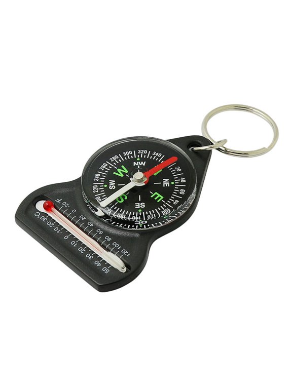 Compact Compassing Essential Compasses Thermometers with Keychain Navigation Tool for Outdoor Activities