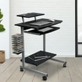 thumbnail image 1 of Compact Computer Cart With Storage, Espresso, 1 of 9