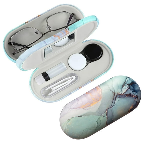 Compact Contact Lens Storage with Mirror, Ideal Travel Companion Dual-Purpose Glasses Case
