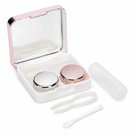 Contact Lens Travel Case with Mirror, Mini Holder Box Kit for Daily Lens Storage, TIKA