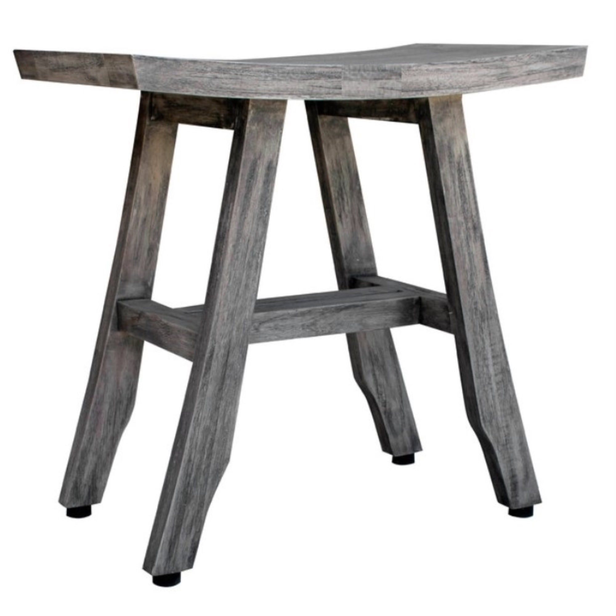 Compact Contemporary Teak Shower Stool in Gray Finish Compact Contemporary Teak Shower Stool in Gray Finish
