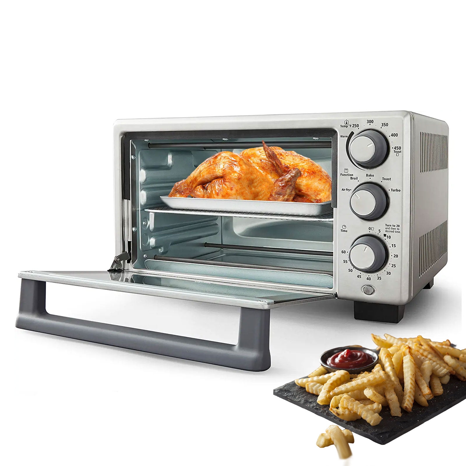 Air Fryer Toaster Oven, Compact Small Convection Oven Countertop For Fries,  Chicken, Pizza, Cake, Bread, Muffin, Steak, 19QT With 4 Accessories, 33