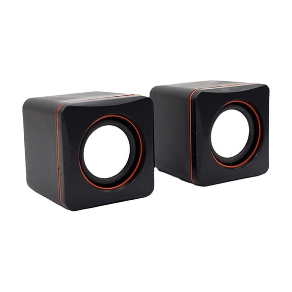 Compact Corded Loudspeaker for Laptop Desktop, Portable Stereo Sound Box with Space-Saving Design, Home Multimedia