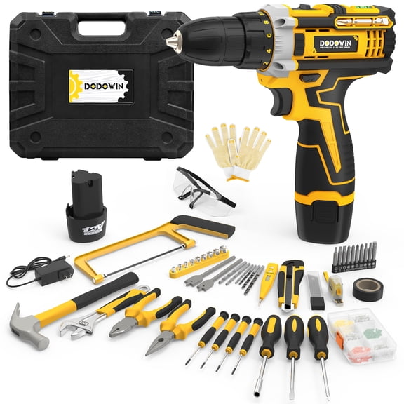 Compact Cordless Drill with Battery and Charger, ShortBody Electric Screwdriver for Tight Spaces, Lightweight Drill for Cabinets and Overhead Work