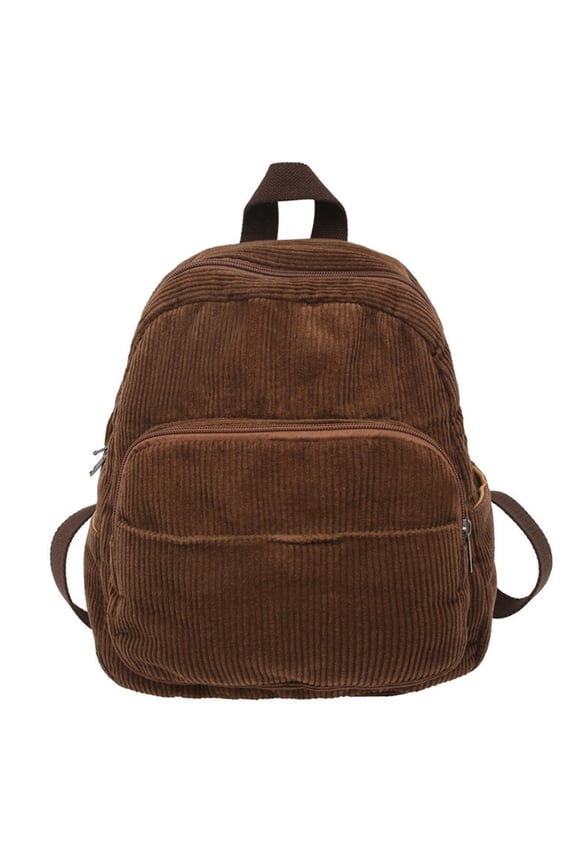 Compact Corduroy Backpack Retro Design Rucksack School Bag Daypack for Trendy Individuals