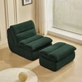 thumbnail image 1 of Modern Corduroy Lounge Chair with Ottoman for Small Spaces (31.89"×39.72"×29.53"), 1 of 19