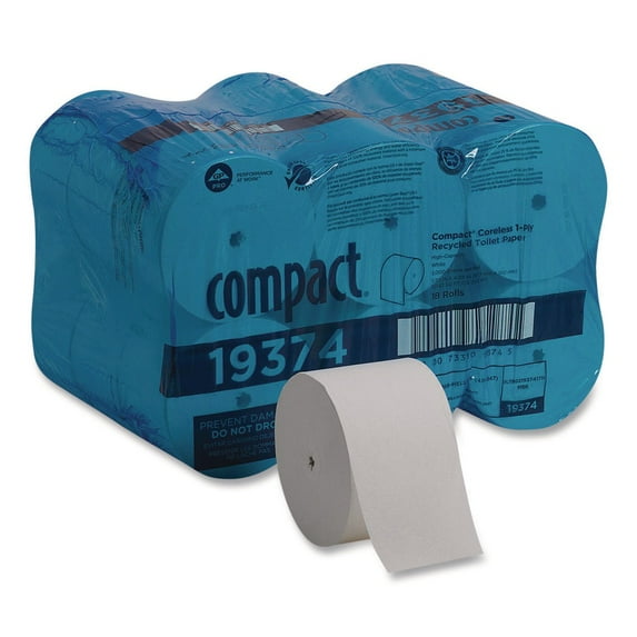 Compact 1-Ply Coreless Toilet Paper White 3000 Sheets/Roll 919855