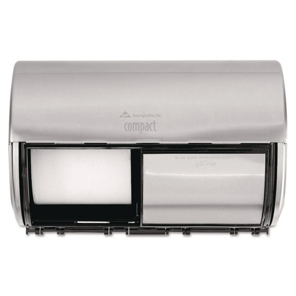GEORGIA PACIFIC Compact Horizontal 2-Roll Tissue Dispenser Stnlss Steel 10 1/8 x 6 3/4 x 7 1/8 56798