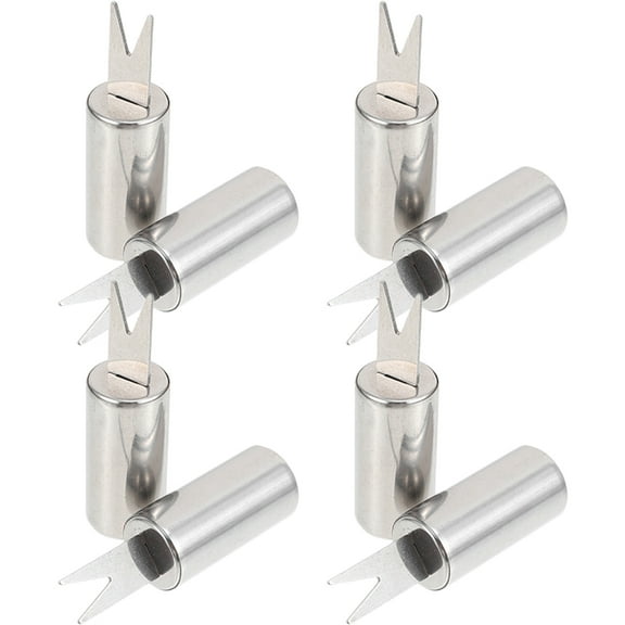 Compact Corn Holder Small Fork Fruit Prong Skewers Cake Stand Stainless Steel 8 Pcs