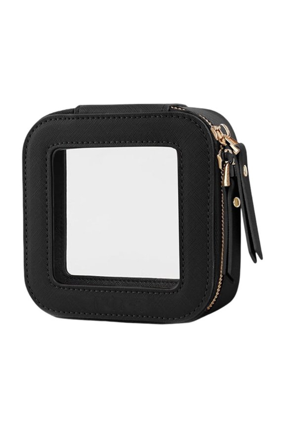 Compact Cosmetic Bag for Women - Versatile Travel Organizer Transparent Zipper Pouch Stylish Makeup Storage Solution Cute Mini Toiletry Bag for Car Travel Accessories