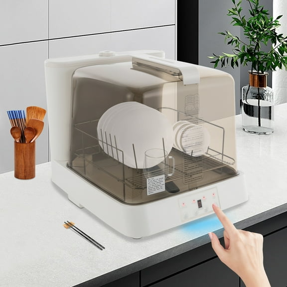 Compact Countertop Dishwasher with 360 Rotation, 800W Power, Touch Control, for Small Kitchens, Apartments & Offices