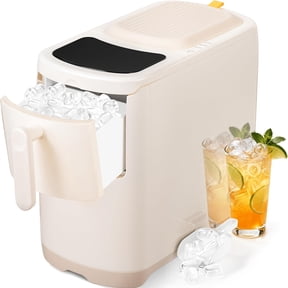 Compact Countertop Ice Maker, 18Lbs/Day Bullet Ice, 6 Cubes in 8 Mins, SelfCleaning LowNoise, Drawer Dispensing, for Home, Office & RV