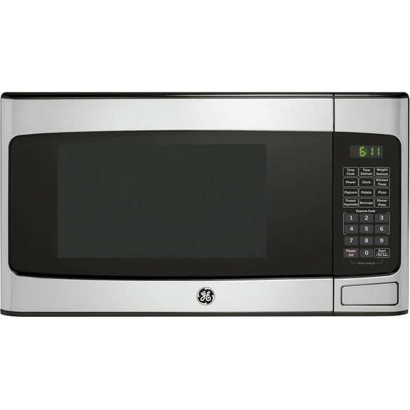 Compact Countertop Microwave Oven, 1.1 Cubic Ft., 950w Capacity, 6 Auto Cook Settings, Child-Lock Technology, Dorm Room, Apartment, Stainless Steel