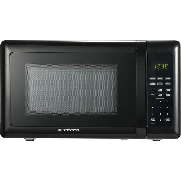 Compact Countertop Microwave Oven with Touch Control LED Display 700W 10 Power Levels 6 Auto Menus Glass Turntable Child Safe Lock 0.7 Cu Ft Black Bestseling