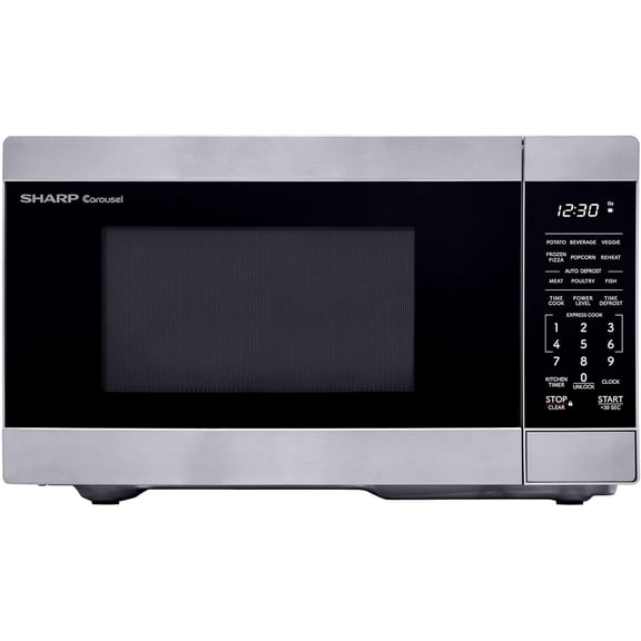 Compact Countertop Microwave Oven with 10 Inch Carousel Turntable 700 Watt 0.7 Cubic Feet Stainless Steel With Child Lock Bestseling