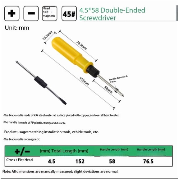 Compact Cross Dual Screwdriver for Phillips & Flathead Repairs
