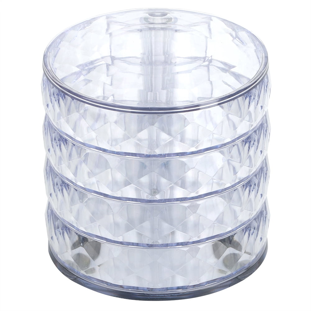 Compact Crystal-clear Rotating Makeup Accessories Container, 4-Tier ...