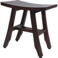 thumbnail image 1 of Compact Curvilinear Teak Shower Outdoor Bench, Dark Brown - 18 x 12 x 18 in., 1 of 1