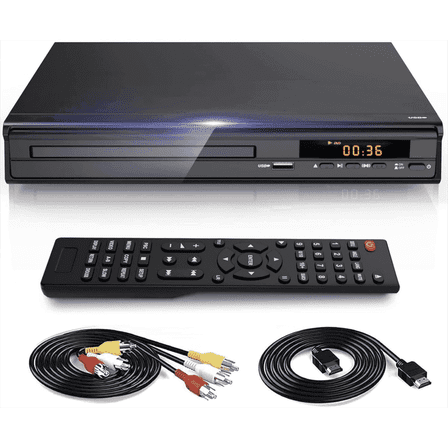 Compact DVD Player for TV,HD DVD Player with HDMI Port and USB Connection,Home DVD Players Support PAL/NTSC System,Remote Control