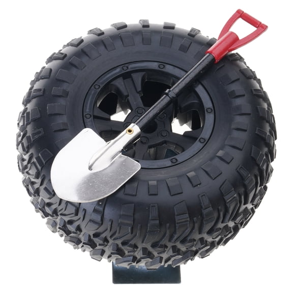 Compact Decorative Tire with Shovel & Accessories High Visibility Small Spare Tire Tail Ornament for Vehicle Safety