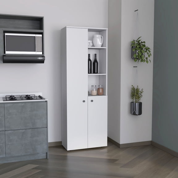 Compact Design, 2 Doors - Easy to Assemble - Small Spaces - Adaptable Storage