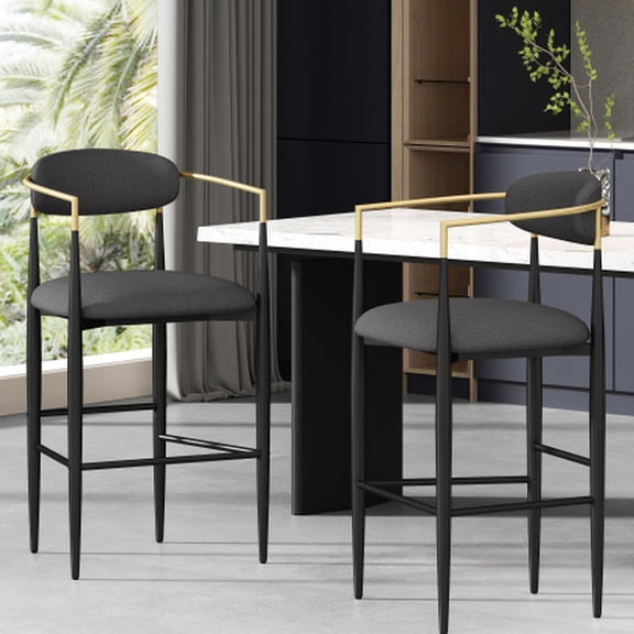 Compact Design, 23"L x 21.5"W Gray Barstools - Blends in Contemporary Spaces