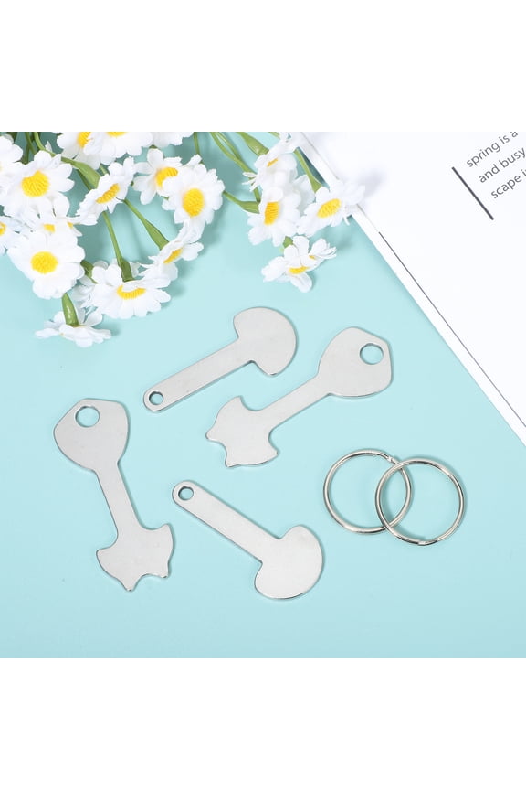 Compact Design 6Pcs Zinc Alloy Shopping Trolley Quarter Key Ring for Keys Accessory Giving