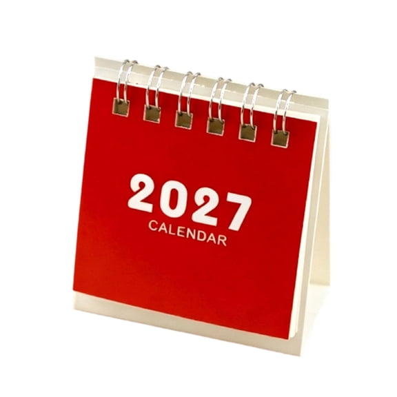 Compact Desk Calendar 2027 with Standing Design, Tabletop Date Planner for Home Study or Work Desks Daily