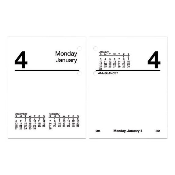 Compact Desk Calendar Refill, 3 x 3.75, White Sheets, 12-Month (Jan to Dec): 2026 | Bundle of 10