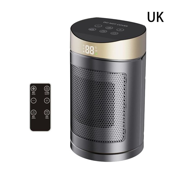 Compact Desktop Heater with Digital Screen for Home Use, Small Portable, UK Plug 220V