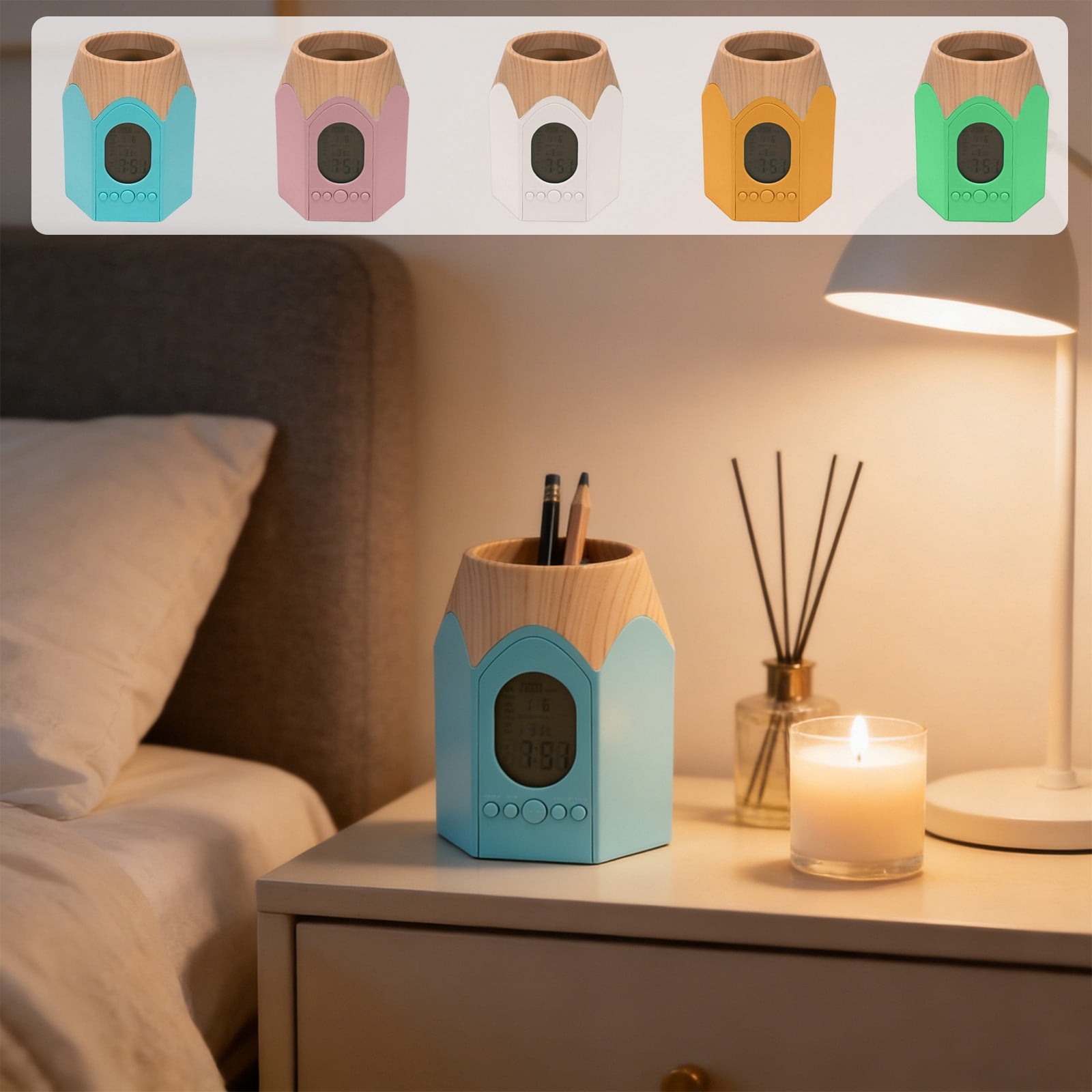 Compact Digital Alarm Clock for Bedroom, Focus & Sleep Aid, Easy-read ...