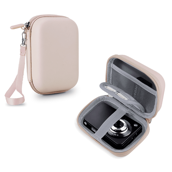 Compact Digital Camera Case, Shockproof EVA Hard Shell Protective Carrying Bag with Wrist Strap, Water Resistant Travel Storage Pouch for Point and Shoot Cameras