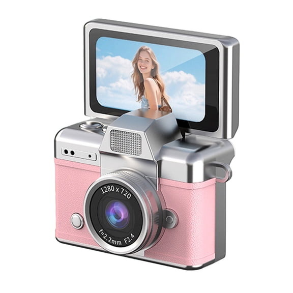 Compact Digital Camera with 7" LCD 1080P Video Flip Screen 64GB Storage Portable for Travel and Everyday Use
