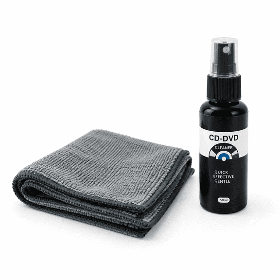 Compact Disc DVD Blu-ray Cleaning Kit with Microfiber Towel and Anti-Static Glove